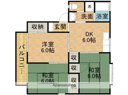 セジュール新津(3DK/1階)の間取り写真