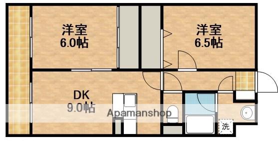 アンソレイユⅡ(2DK/2階)の間取り写真