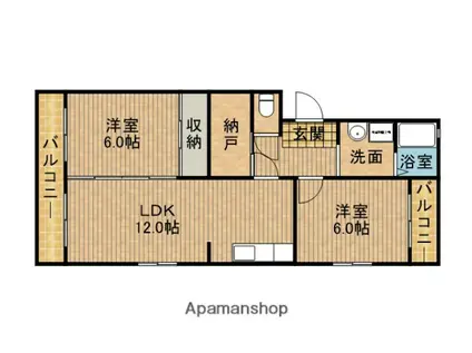 ピース2(2SLDK/2階)の間取り写真