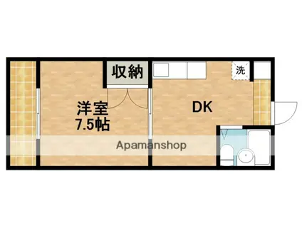 GREEN KOMATSU(1DK/1階)の間取り写真