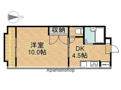 クラストピア(1DK/2階)の間取り写真