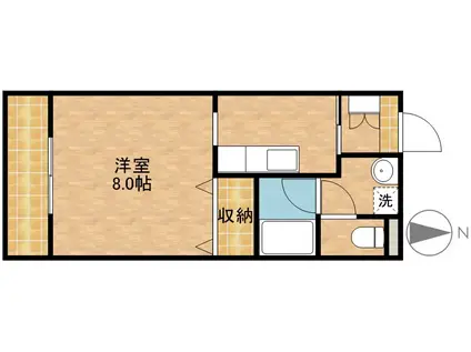 オリオンアパートメント(1K/4階)の間取り写真