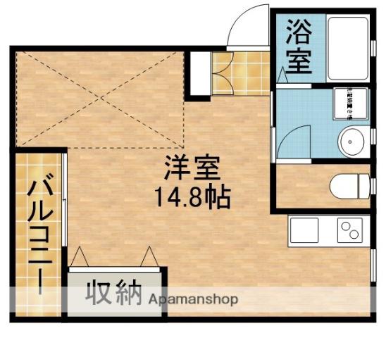 グラウハウス(ワンルーム/2階)の間取り写真