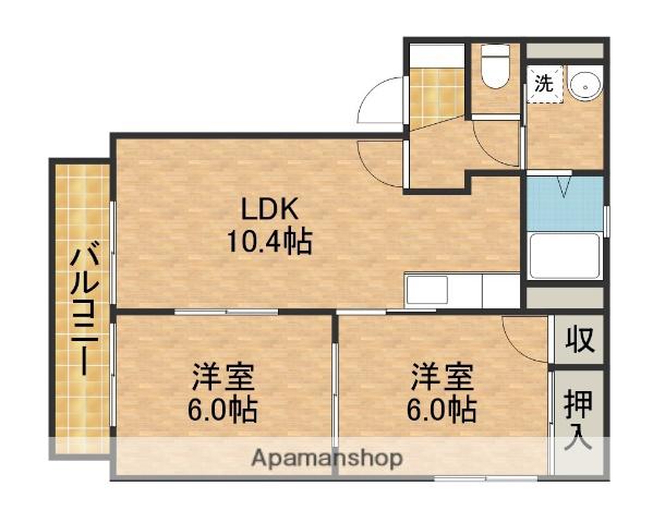 サンライズⅢ(2LDK/2階)の間取り写真