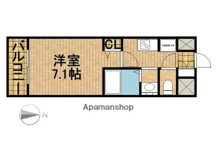 IS常盤(1K/2階)の間取り写真