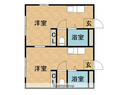 サンハイツエムⅠ(2K/2階)の間取り写真