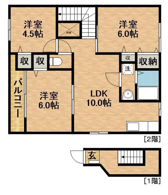 フローレンスⅡ(3LDK/2階)の間取り写真