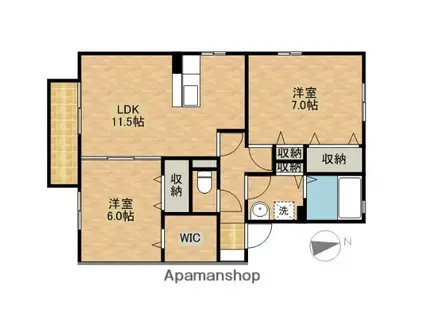 トータスC(2LDK/2階)の間取り写真