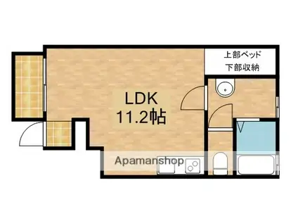 GLADSPACE茶屋松(ワンルーム/1階)の間取り写真
