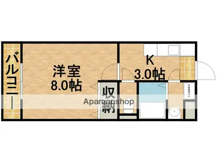 エレンシア(1K/5階)の間取り写真