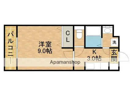 CHERISH(1K/4階)の間取り写真