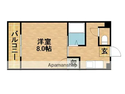 ヴァンクール(1K/2階)の間取り写真