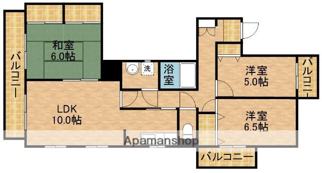 バウムコートB棟(3LDK/2階)の間取り写真