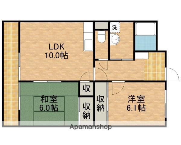 グローリー(2LDK/3階)の間取り写真