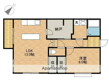 エヴァ・グリーン(1LDK/4階)の間取り写真