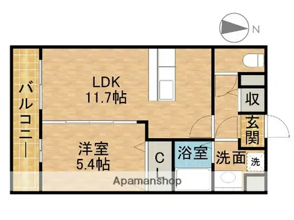 MAISON BELLEⅡ(1LDK/1階)の間取り写真