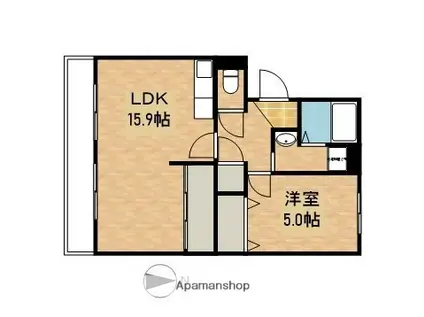ルミエール(1LDK/2階)の間取り写真
