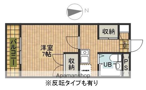 ベルハウス和地山A(1K/2階)の間取り写真
