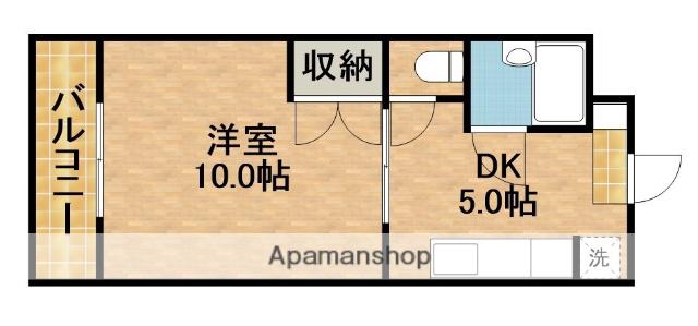 ホリエハイツ(1DK/2階)の間取り写真