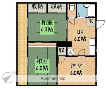デーリーハイツE(3DK/1階)の間取り写真