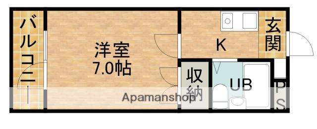 上島コモンコートD棟(1K/3階)の間取り写真