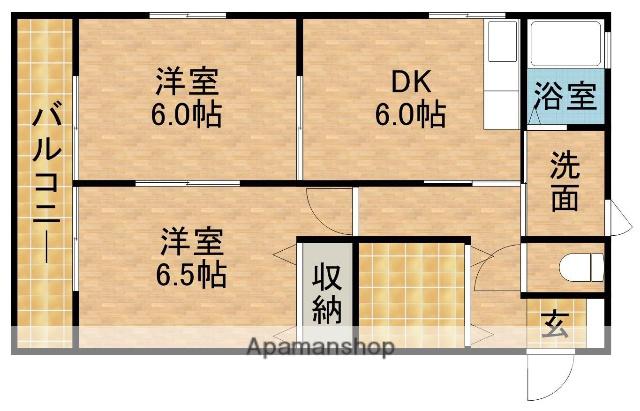 シャンテ(2DK/1階)の間取り写真