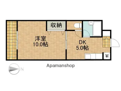 クラウディア(1DK/3階)の間取り写真