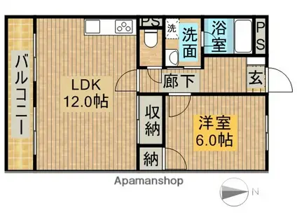 サープラスアイ(1LDK/2階)の間取り写真