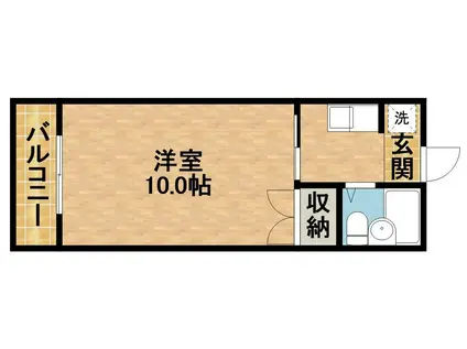 マンションKM-1(1K/4階)の間取り写真