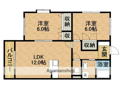パストラル・S(2LDK/2階)の間取り写真