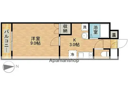 PLUME百園(1K/2階)の間取り写真