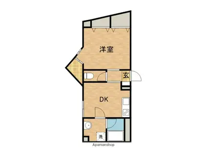 スマイルパークトダビル(1DK/4階)の間取り写真