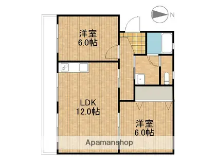 SUPERIOR Ⅱ(2LDK/1階)の間取り写真