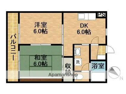 プロヴァンス(2DK/3階)の間取り写真