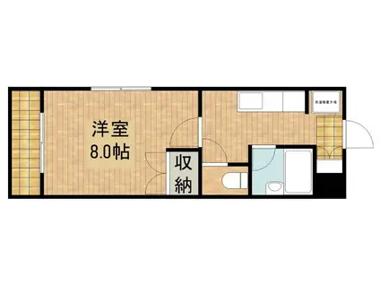 すこやかメロディー(1K/4階)の間取り写真