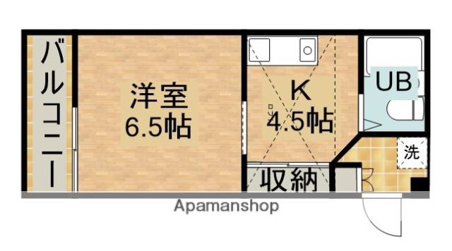 上島ロイドアパートB棟(ワンルーム/2階)の間取り写真
