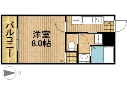 フレアコート(1K/2階)の間取り写真