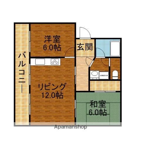 ベルハイム2(2LDK/3階)の間取り写真