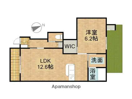 リヴェール(1LDK/1階)の間取り写真