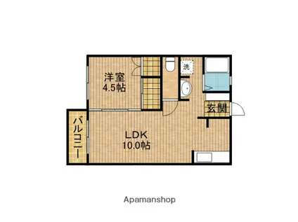 メゾン大栄B(1LDK/1階)の間取り写真
