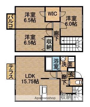 リースランド春岡ⅡB(3LDK)の間取り写真