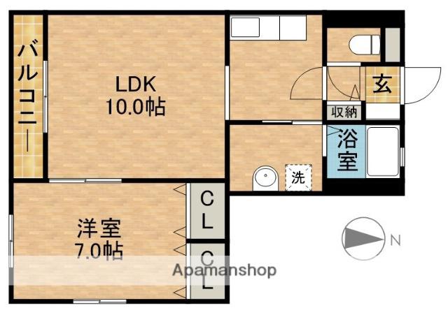 SOCIAL(1LDK/1階)の間取り写真