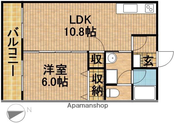 シャトー富ヶ丘Ⅱ(1LDK/1階)の間取り写真