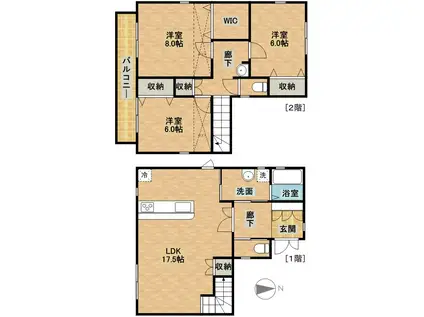 東海道本線 浜松駅 バス乗車時間:25分 浜松アリーナバス停で下車 徒歩3分 2階建 築16年(3LDK)の間取り写真