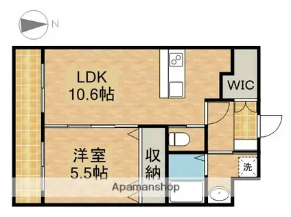 エスペランサ大門(1LDK/2階)の間取り写真