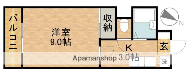 アオバマンション(1K/2階)の間取り写真