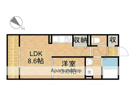 グランボアB(1LDK/2階)の間取り写真