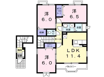 フォルシュ(3LDK/2階)の間取り写真