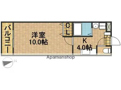 フォレスト有玉台(1K/3階)の間取り写真