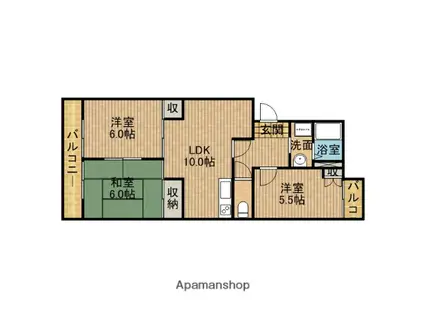 グランドールメイセイ(3LDK/3階)の間取り写真